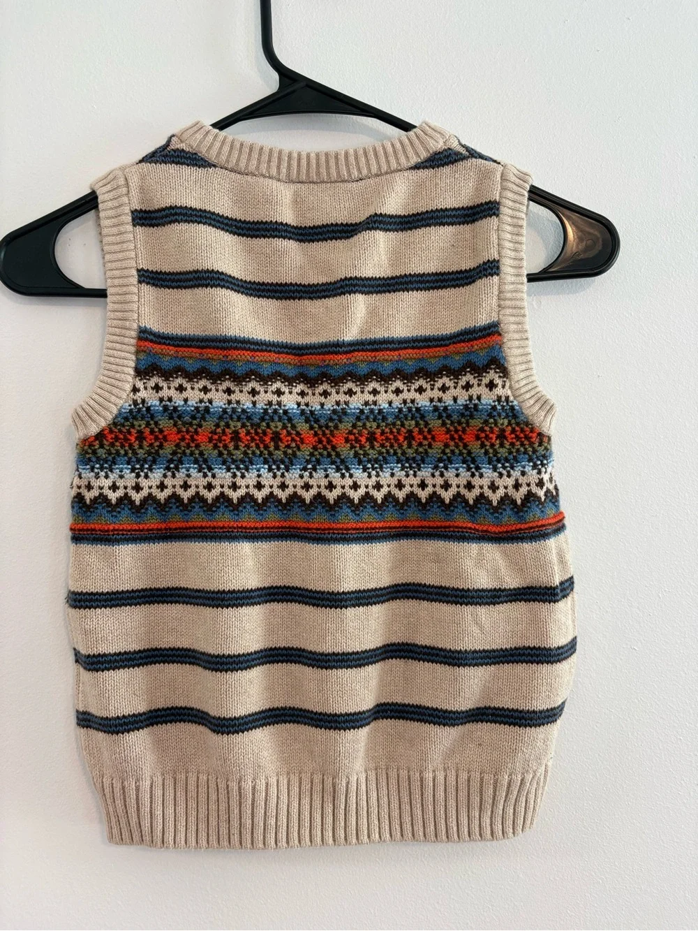 Hanna Andersson Fair Isle Sweater Vest Size 110 US boys 5 fall 100% Cotton